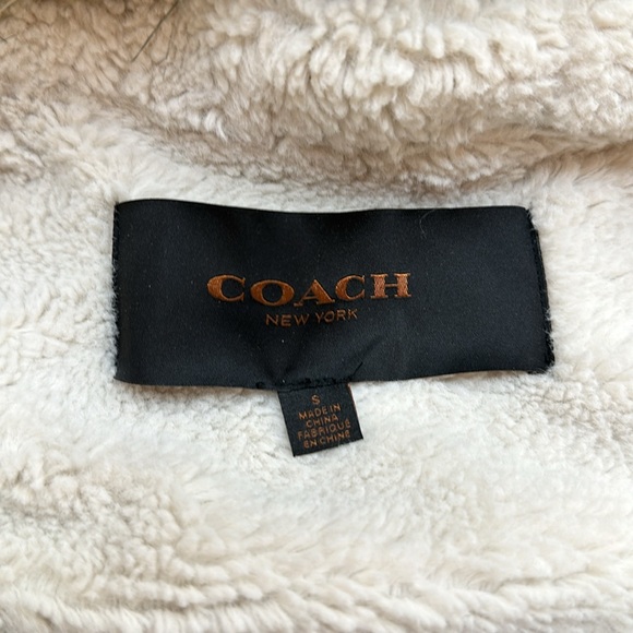 Preloved Coach Green Cotton/Nylon Parka Snap out Liner/ Faux Fur Hood Trim - Picture 5 of 17